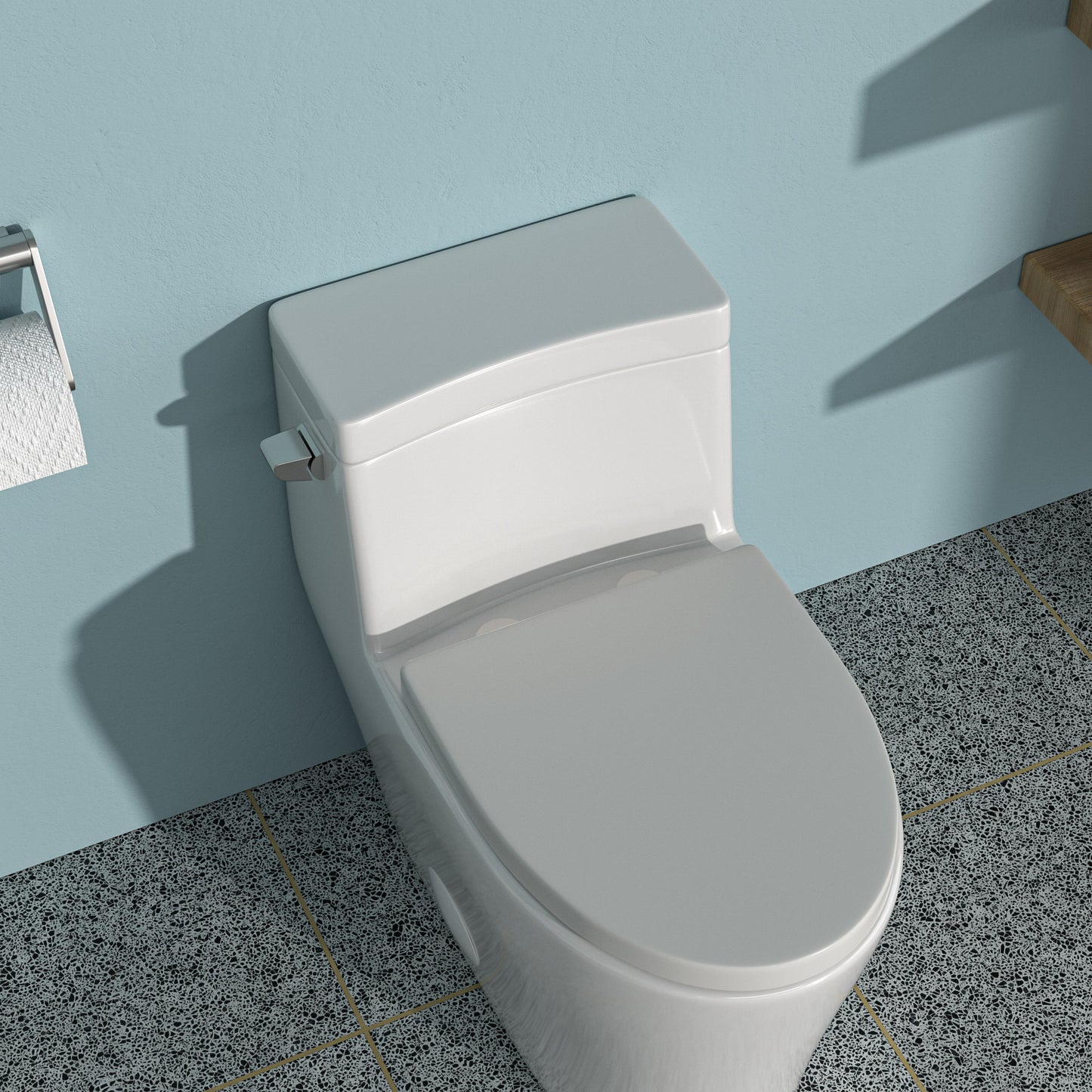 Modern Ceramic One-Piece Toilet with Soft-Close Seat and Powerful Tornado Flush System