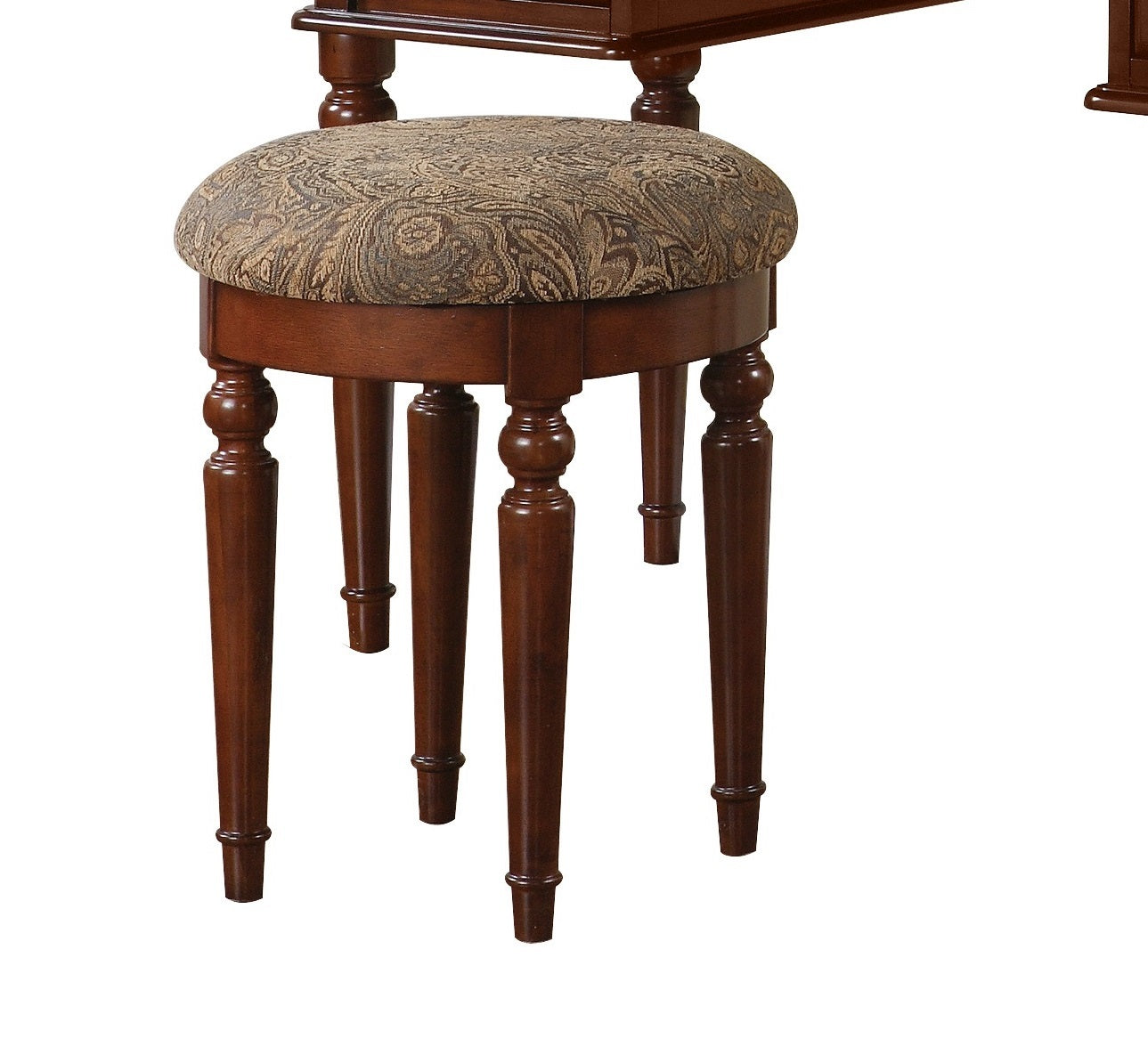 Contemporary Bedroom Vanity Set with Foldable Mirror, Drawer Storage, and Stool - Space-Saving Makeup Vanity Cherry