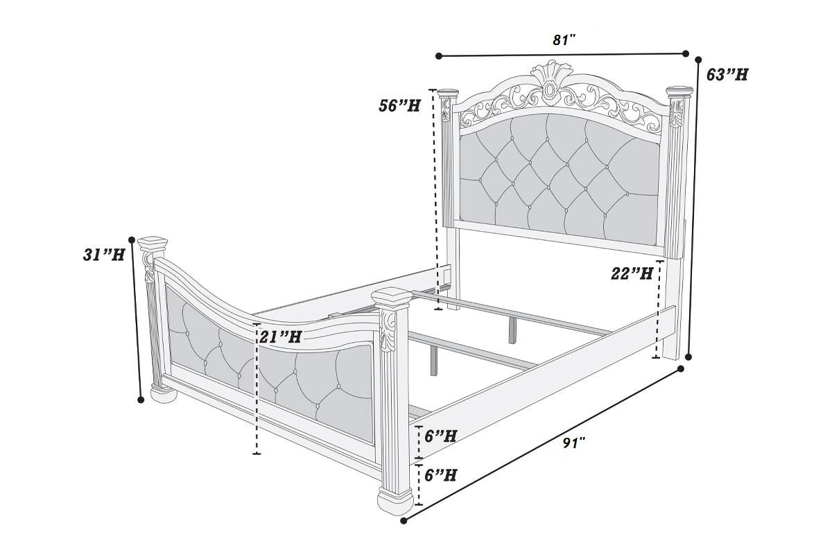 Elegant Dark Cherry California King Size Bed with Luxurious Tufted Faux Leather Headboard and Footboard