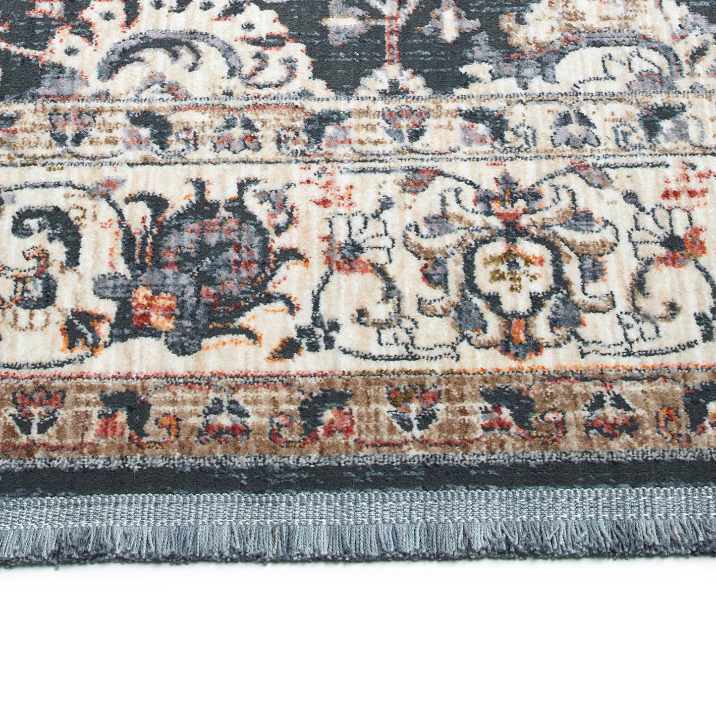 Transitional Oriental Cut-Pile Area Rug, 5ft3in x 7ft3in, Polyester, Power-Loomed, Indoor Multi