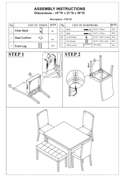 Dining Set With Faux Marble Table Bench 3 Chairs Espresso