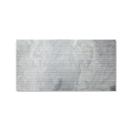 12*24 Carrara Marble, Gray Marble, Natural Marble, For Wall, OL Textured Finished, 3D Fluted Marble, Natural Stone, 1 Box 4 pcs
