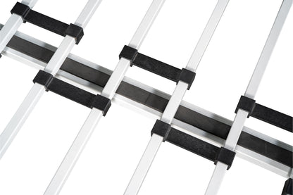 Sturdy Metal Twin Over Full Bunk Bed with Trundle and Safety Guardrails - Space-Saving Design with Noise Reduction and Wooden Accents