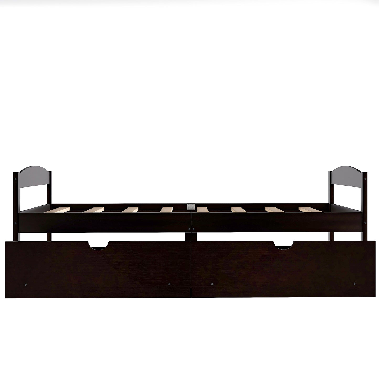 Espresso Twin Platform Bed with Dual Storage Drawers