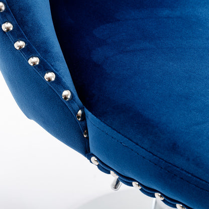 AA Furniture Swivel Velvet Barstools Adjustable 25-33 Blue