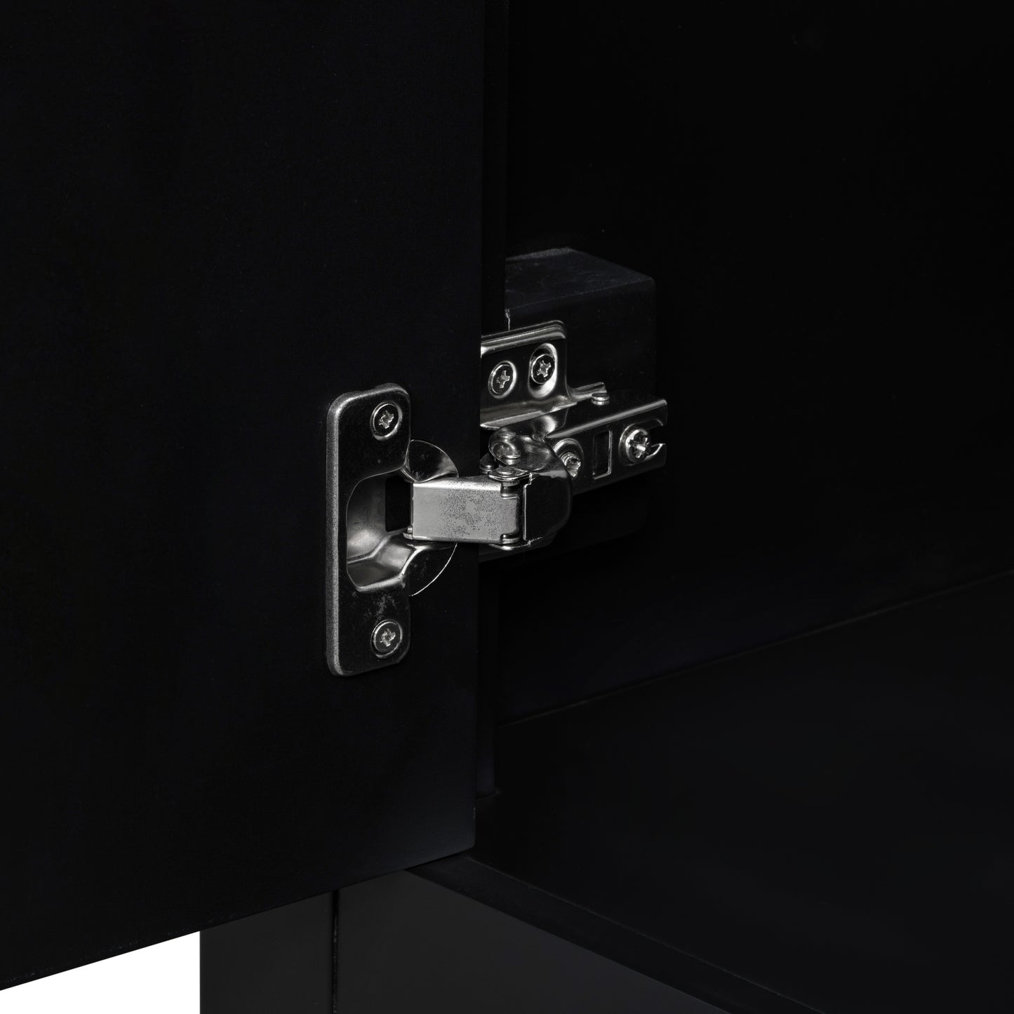 Stylish 36-Inch Black Bathroom Vanity with Integrated Sink, Durable MDF and Solid Wood Construction, Convenient Storage Drawers