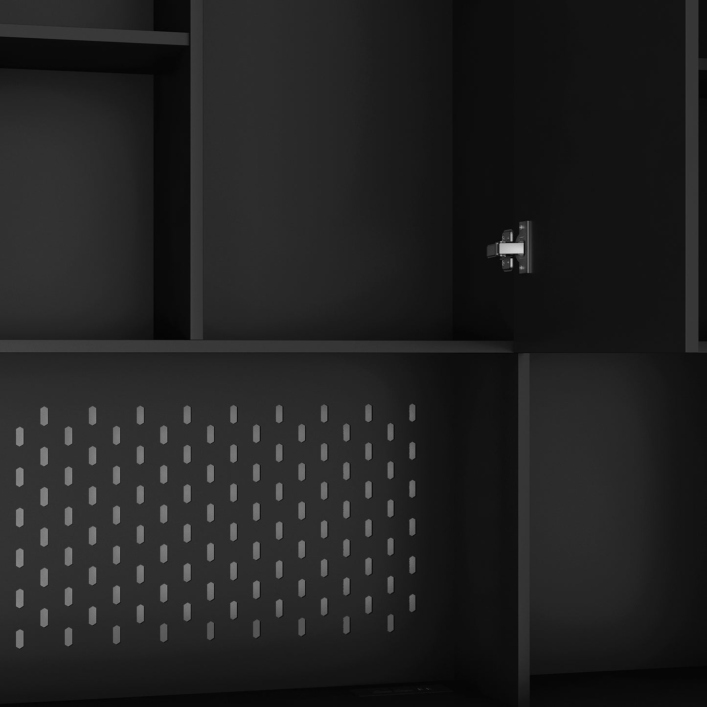 Elegant 74" Black Kitchen Pantry Cabinet with Versatile Storage Solutions, 6 Doors, 3 Shelves & 2 Drawers, Perfect for Kitchen, Laundry, or Craft Room