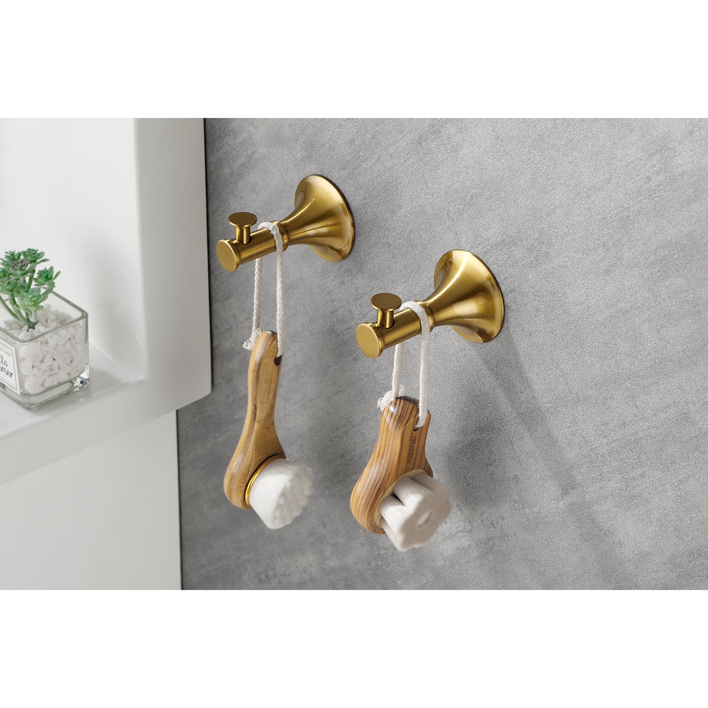 6 Piece Brass Bathroom Towel Rack Set Wall Mount