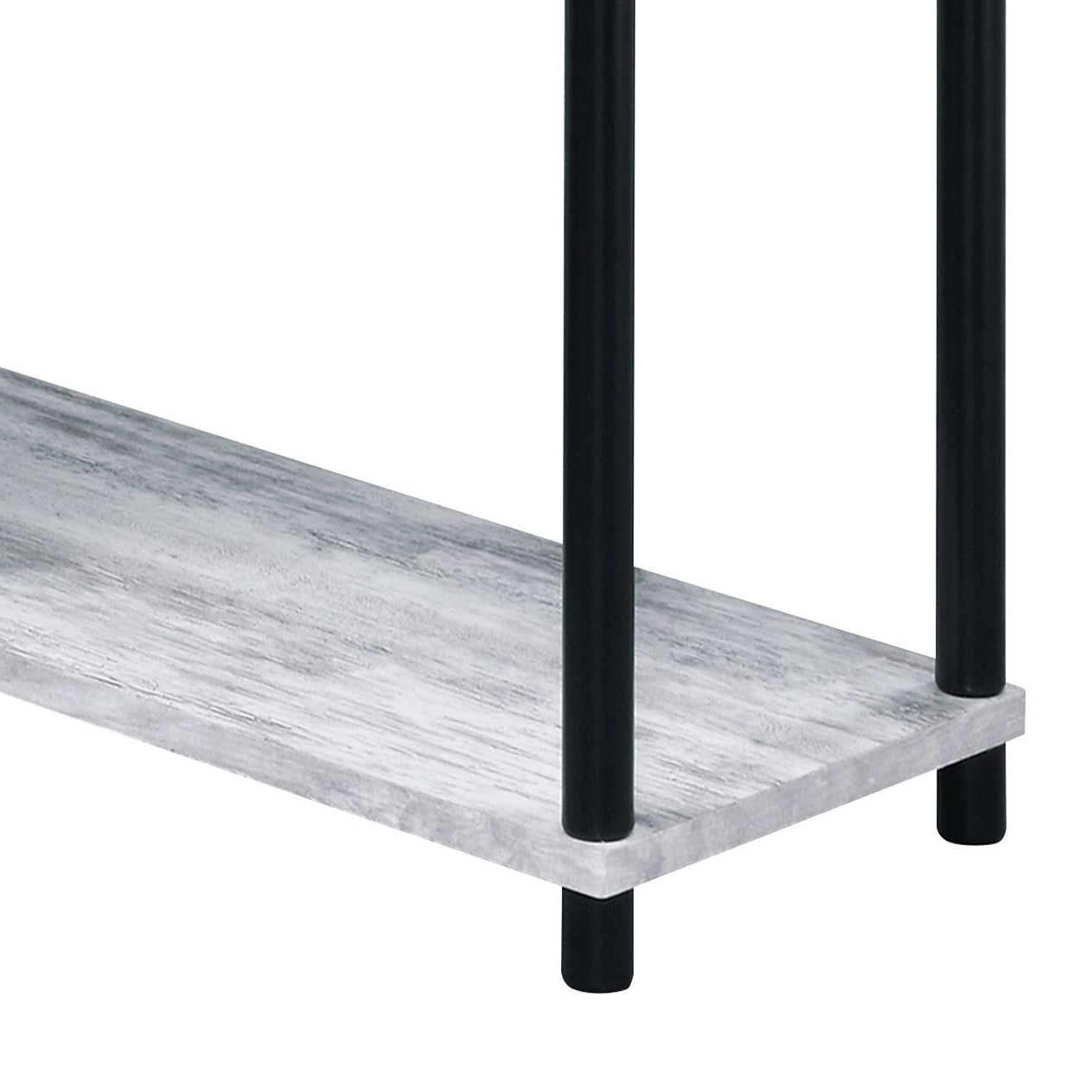 Antique Black and Grey Writing Desk with Integrated Bookshelf