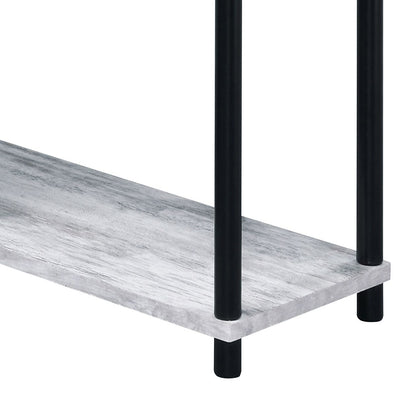 Antique Black and Grey Writing Desk with Integrated Bookshelf