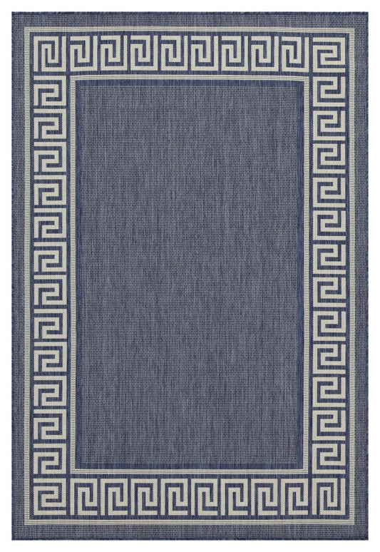 Indoor/Outdoor Rug, 5 ft 3 in x 7 ft 3 in, Flatweave Polypropylene, Stain-Resistant, Easy-Clean, Durable, Blue