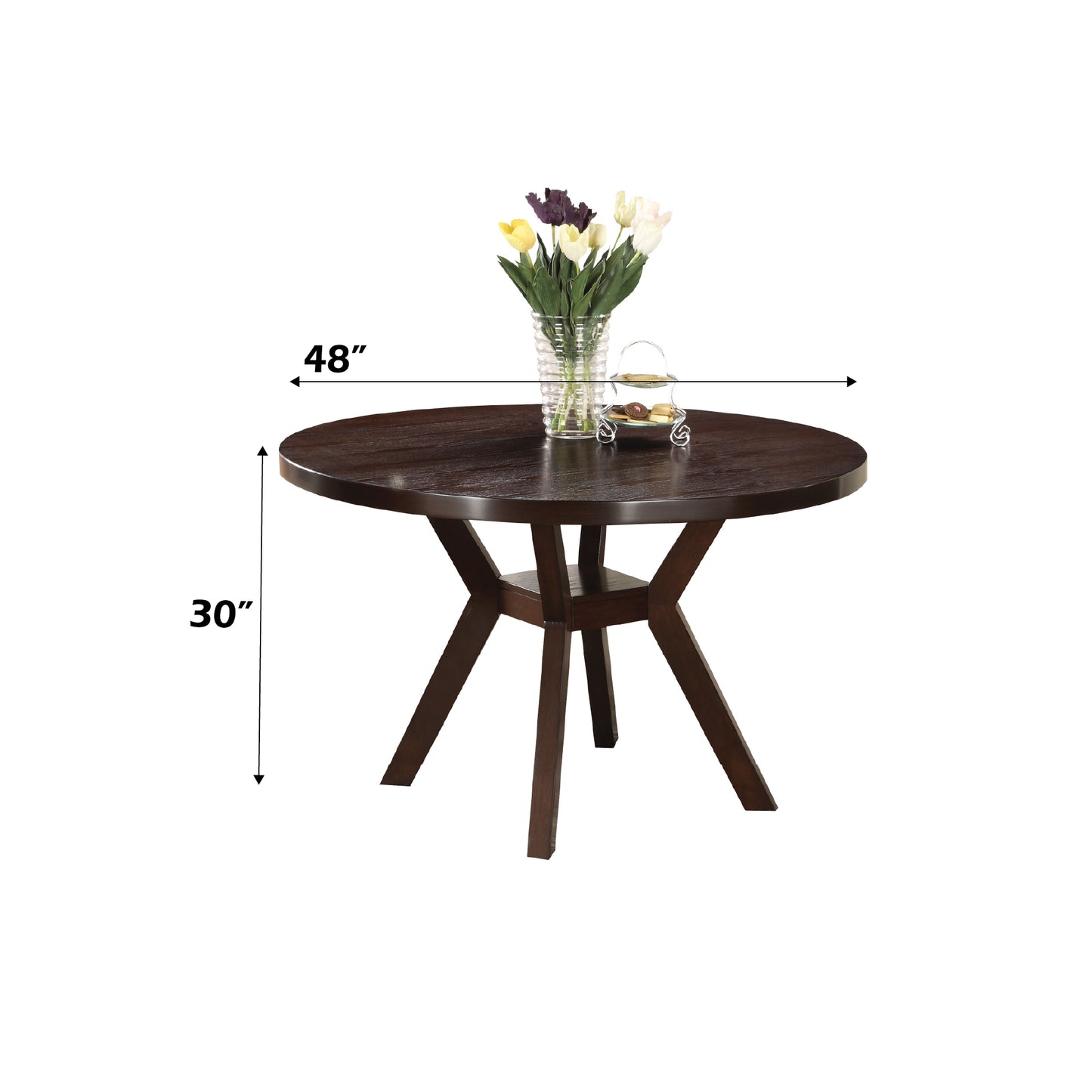 Dining Table With Faux Wood Top Style Espresso Finish