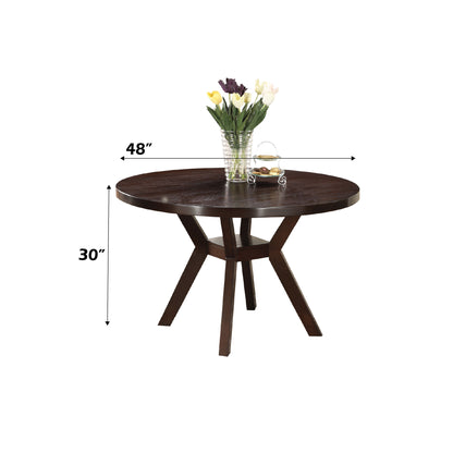 Dining Table With Faux Wood Top Style Espresso Finish