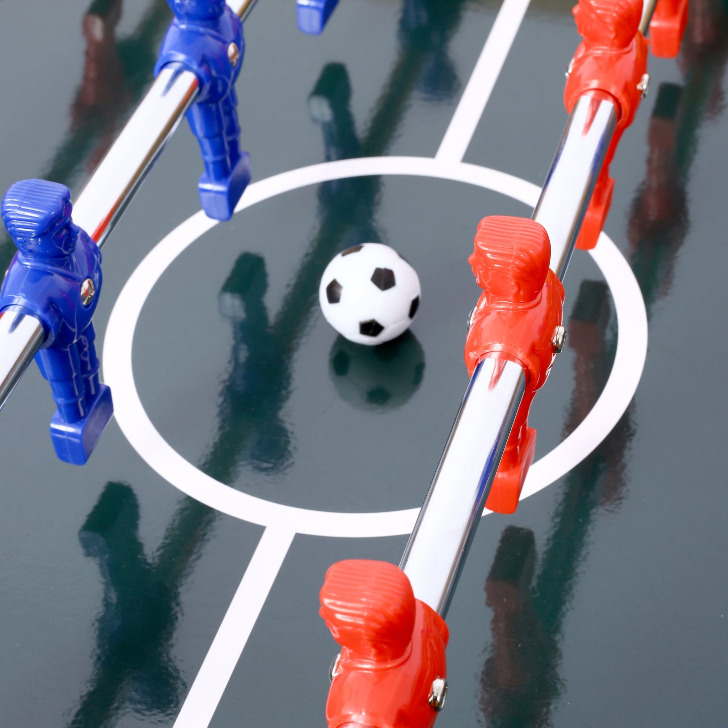 54-Inch Foosball Table for Home Game Room with Analog Scoring, 12.7mm Chrome Rods Light Cherry