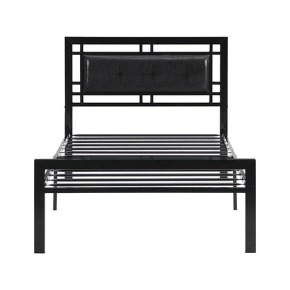 Sturdy Twin Metal Bed Frame - Modern Black Design with Easy Assembly and No Box Spring Needed