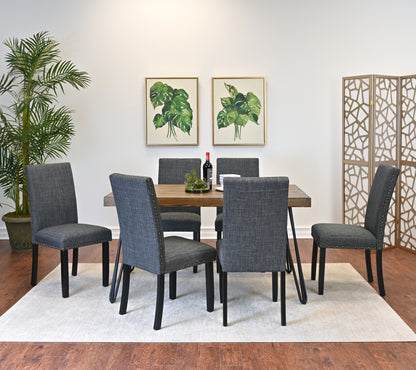 Hairpin Dining Table Set With 6 Chairs Three Color Options