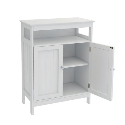 Elegant White Bathroom Storage Cabinet with Double Shutter Doors