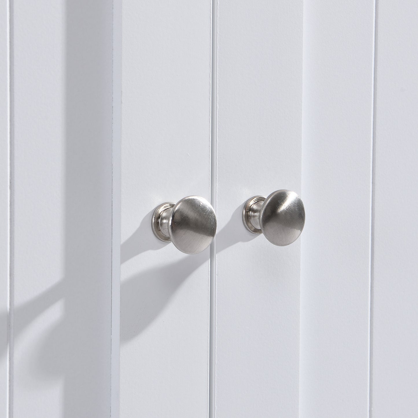 Rustic White Farmhouse Kitchen Island Set with Drop Leaf, 2 Stools, and Ample Storage