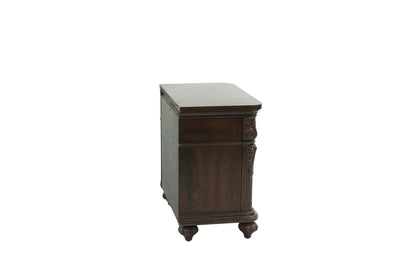 Traditional Antique Walnut 1pc Nightstand Bedroom Furniture Cherry Veneer 2-Drawers Hanging Pull Bedside Table
