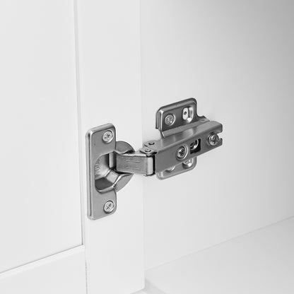 Versatile Tall Storage Cabinet with Doors and Drawers for Bathroom, Office, or Kitchen - White MDF Design