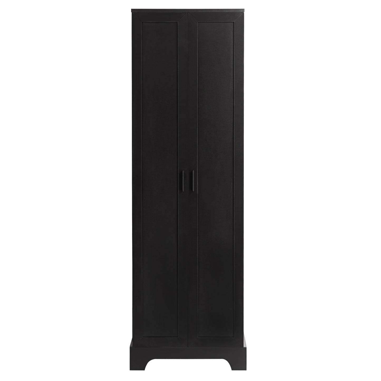 Elegant Black Storage Cabinet with Adjustable Shelves for Bathroom and Office