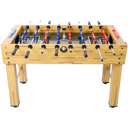 54-Inch Foosball Table for Home Game Room with Analog Scoring, 12.7mm Chrome Rods Light Cherry