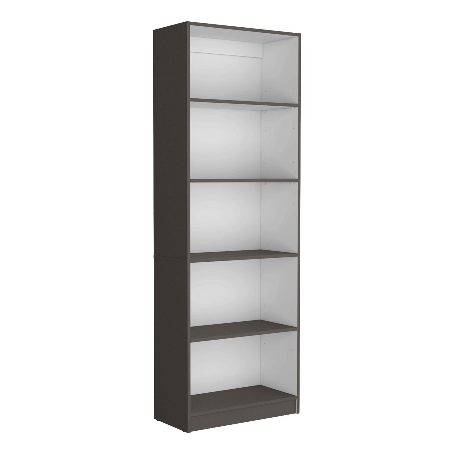 Modern Multi-Tiered Bookcase with 4 Shelves - Matt Gray/White Finish - Ideal for Home and Office Storage