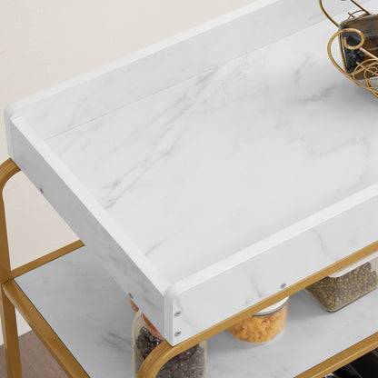 Elegant Six Tier Rolling Bar Cart Wine Rack Glass Holder