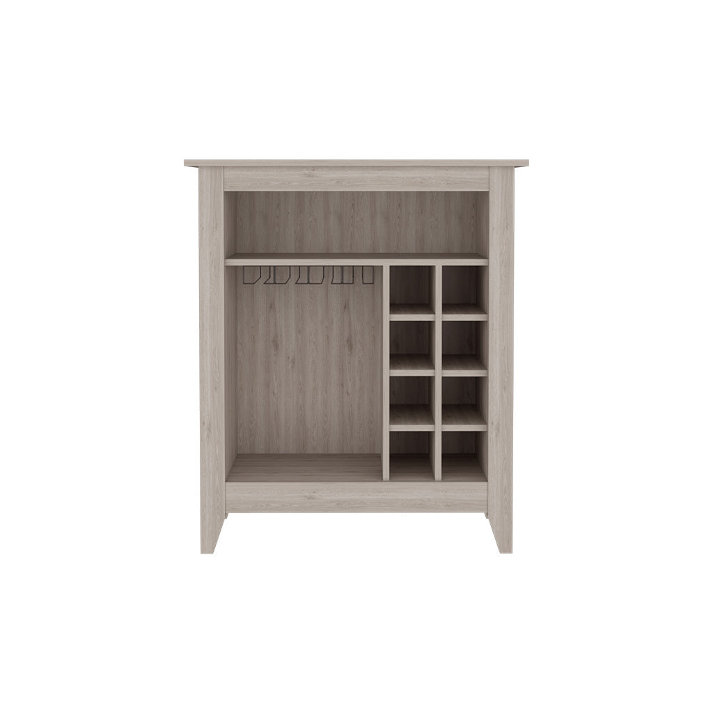Wine Storage Cabinet With Open Shelf And Cubbies Light Gray