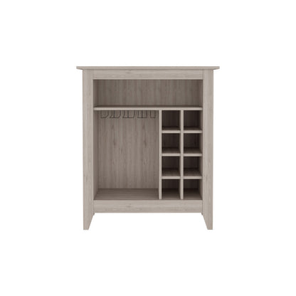 Wine Storage Cabinet With Open Shelf And Cubbies Light Gray