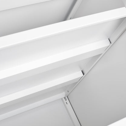 Versatile Mobile Copier Cabinet - White Steel 2-Door Printer and File Stand