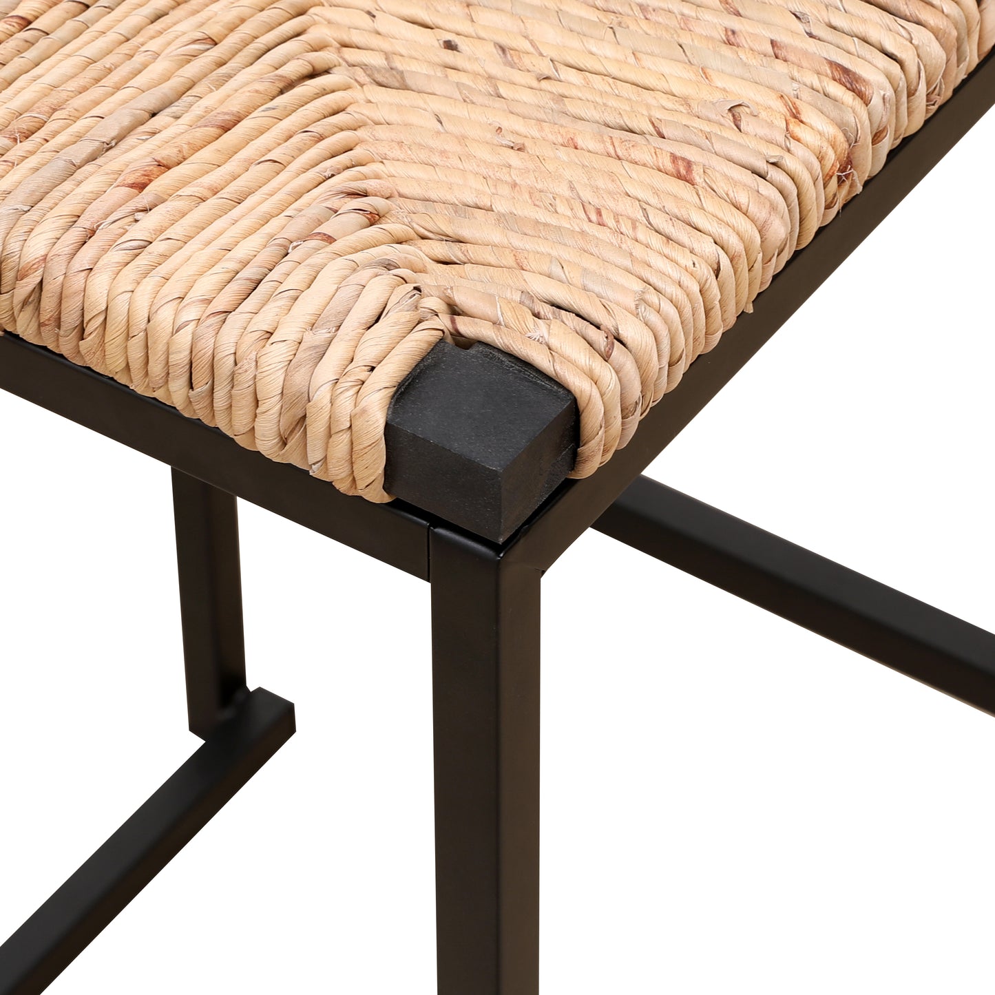 Set Of 2 Counter Height Water Hyacinth Bar Stools With Back