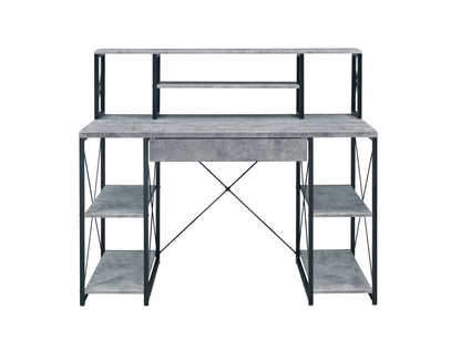 Modern Gray Finish Versatile Writing Desk with Ample Storage