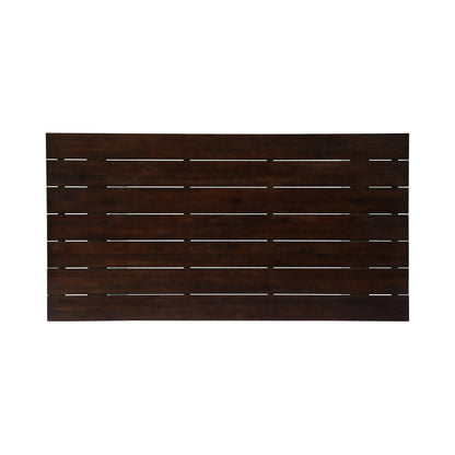 Acacia Farmhouse Dining Table 69in Rustic Dark Brown