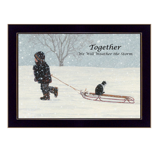 Together Wall Art Print - Ready-To-Hang Framed Poster, 14 x 10 in, 2 lb, Black Frame Multicolor