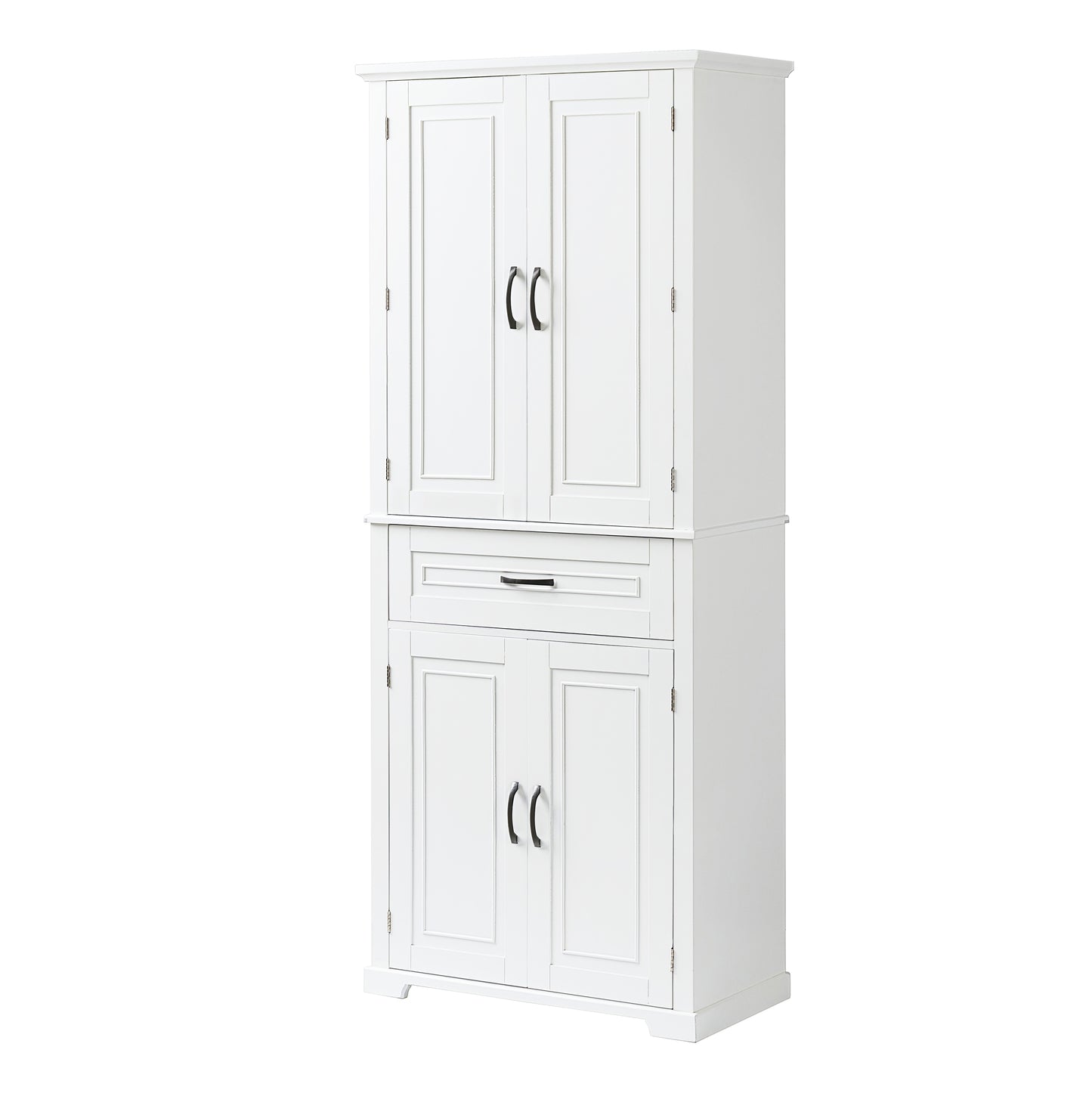 Tall White Bathroom Storage Cabinet with Adjustable Shelf and Drawer, Versatile Multi-Functional Organizer