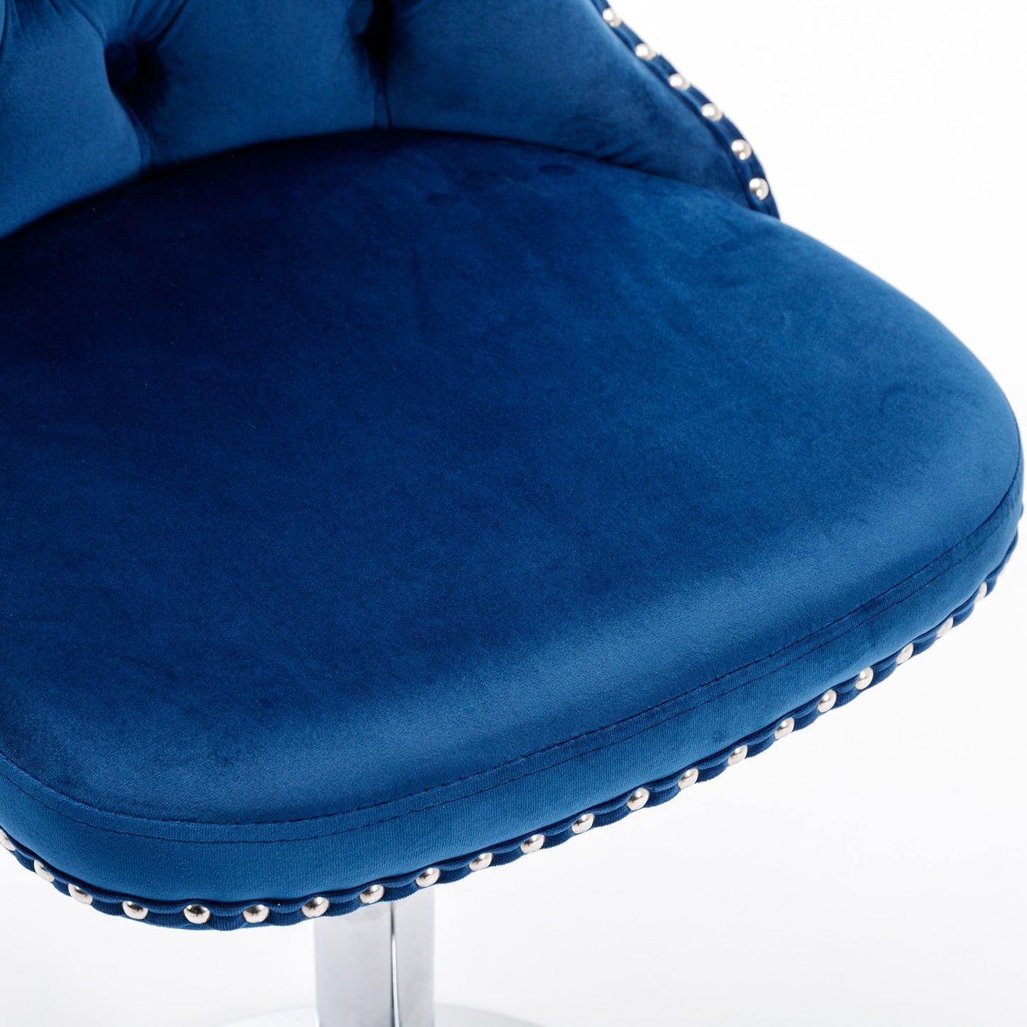 AA Furniture Swivel Velvet Barstools Adjustable 25-33 Blue