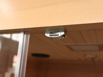 1-2 Person Far Infrared Home Sauna with Low EMF, LED Control Panel, Tempered Glass Door Natural Wood