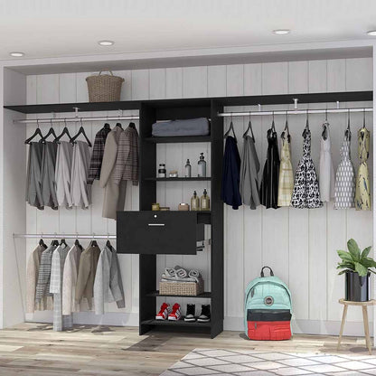 Ashland Black Bedroom Closet Organization System
