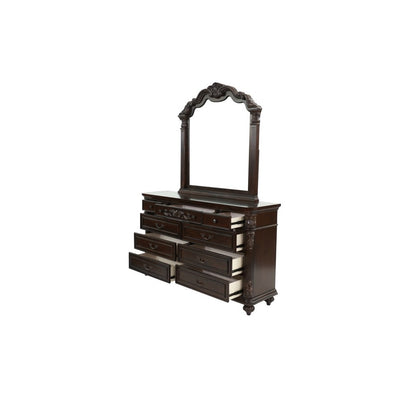 Elegant Antique Cherry & Walnut Dresser with Mirror - Timeless Storage Solution for Your Bedroom