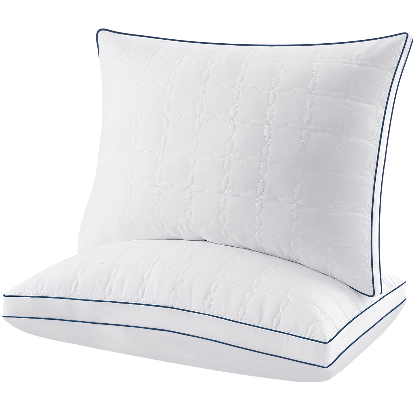 2-Pack Standard Bed Pillows with Down-Alternative Microfiber Fill, Hypoallergenic & Breathable White