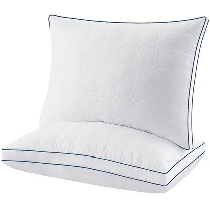 2-Pack Standard Bed Pillows with Down-Alternative Microfiber Fill, Hypoallergenic & Breathable White