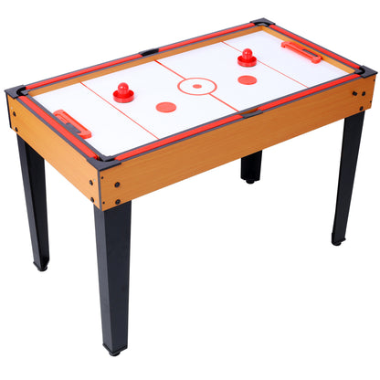 5-in-1 Game Table: Billiards, Ping Pong, Foosball, Basketball, Push Hockey; 43x24x32 in MDF+Steel Brown/Red