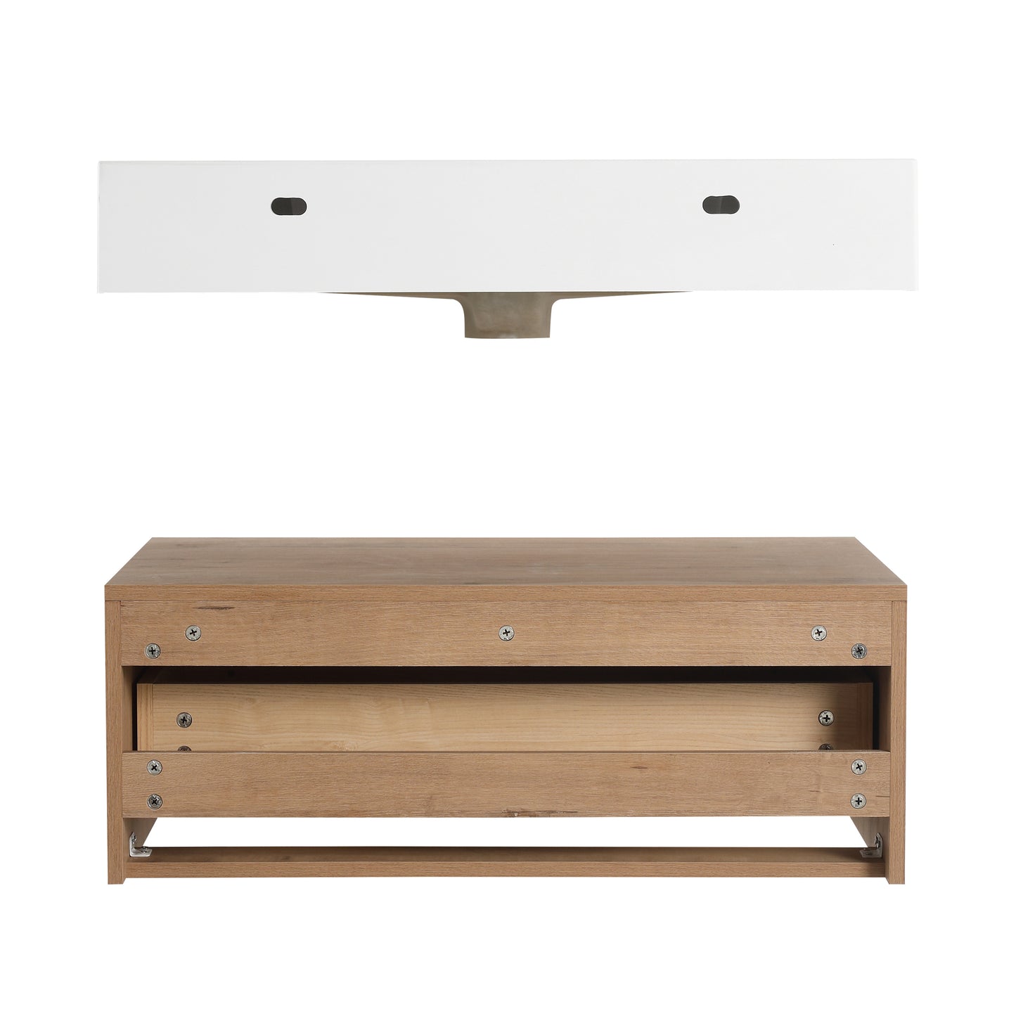 Modern 30-Inch Wall-Mounted Bathroom Vanity with Soft-Close Drawer and Elegant Resin Sink