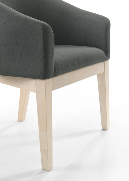 Jasper Ebony Black 5 Piece 59" Round Dining Table Set with Gray Chairs