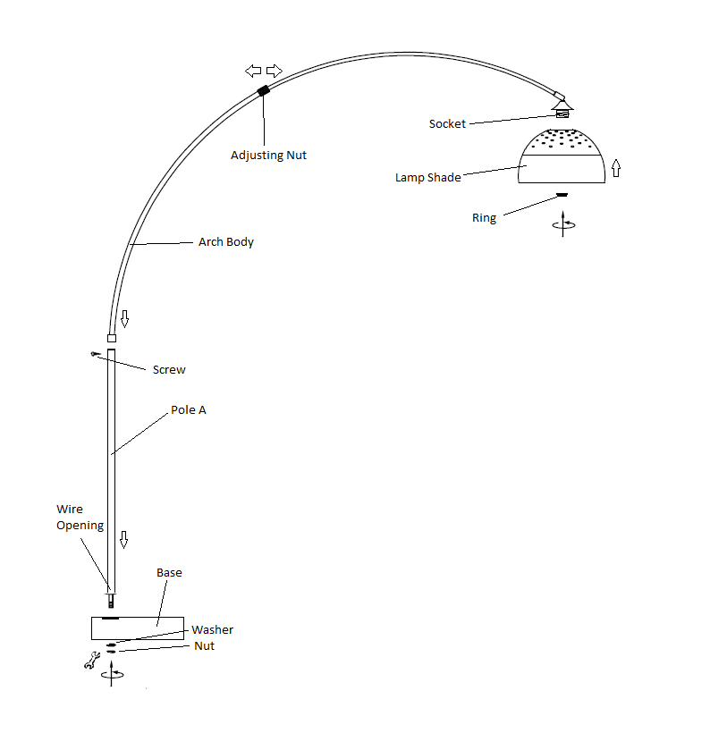 81-Inch Steel Modern Arch Floor Lamp with Marble Base, Adjustable Arch, In-Line Switch Brushed Nickel