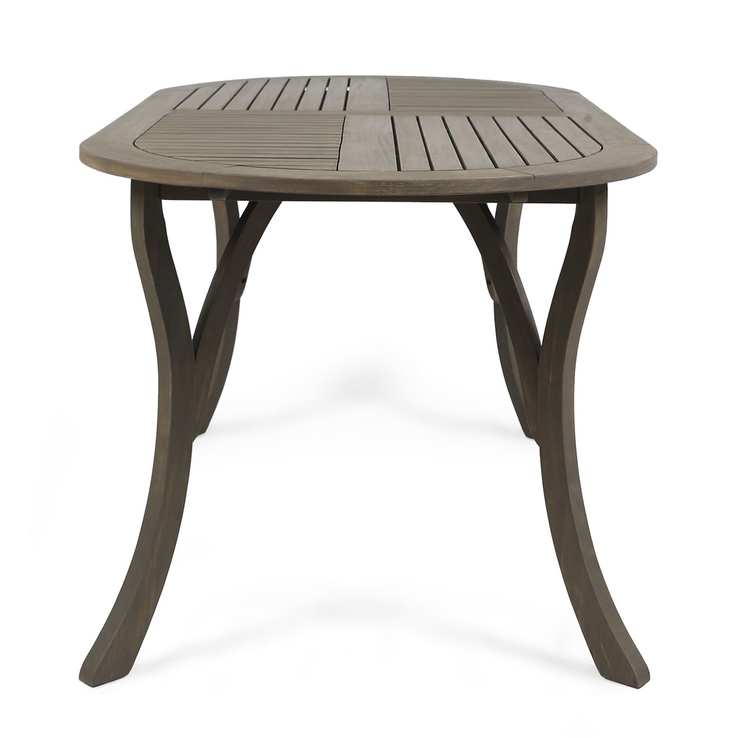 Acacia Wood Outdoor Dining Table 70 Inch Grey Finish