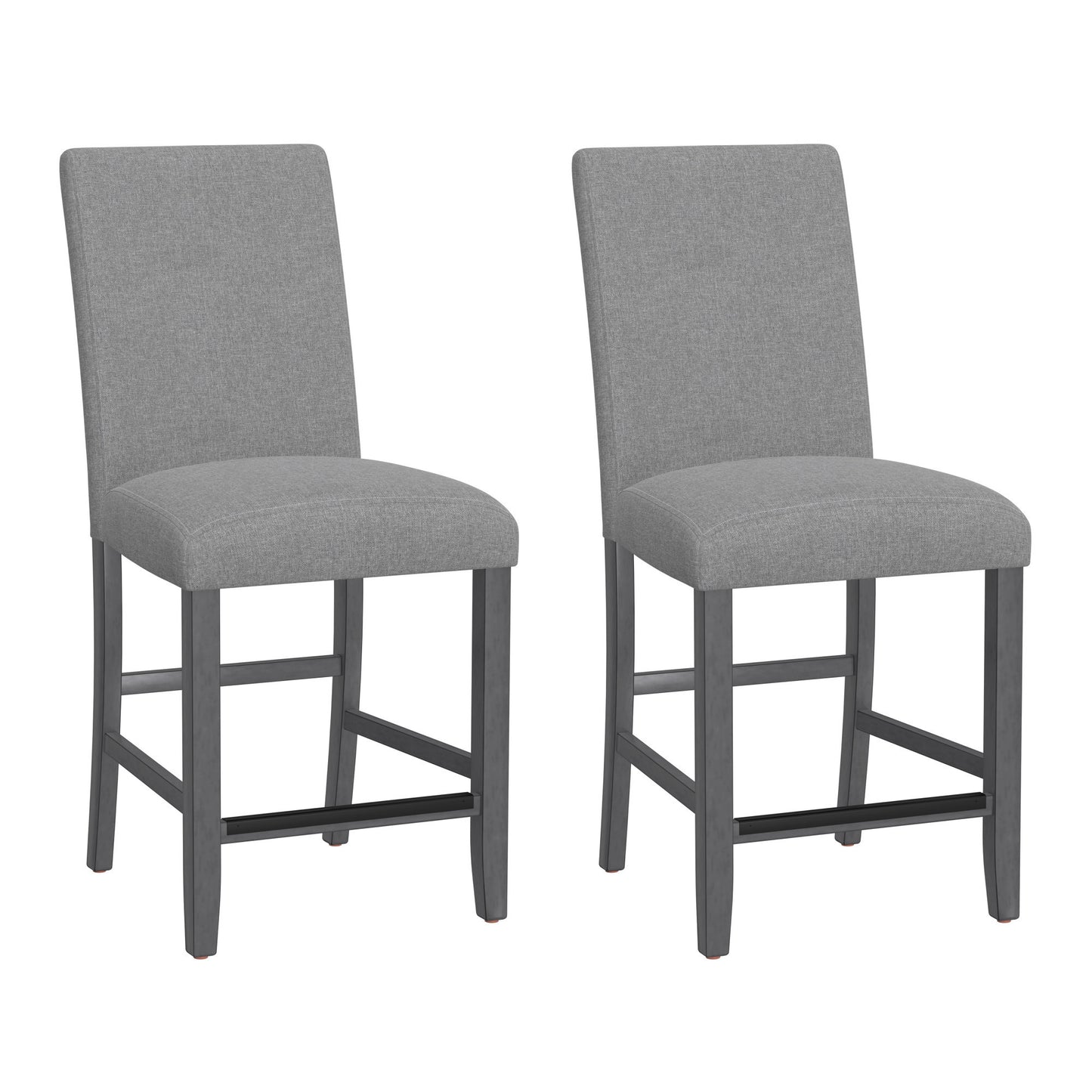 Zeph Gray Upholstered Barstools, Set of 2