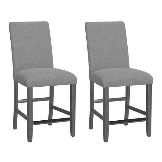 Zeph Gray Upholstered Barstools, Set of 2
