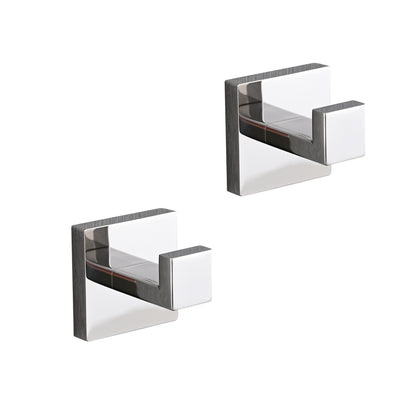 2 Pack Wall-Mounted Stainless Steel Bathroom Towel Hooks/Coat Hooks for Bathroom, Bedroom, Kitchen